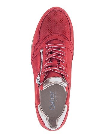 Baskets en cuir velours