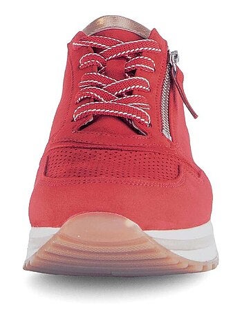 Baskets en cuir velours