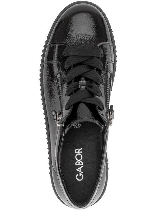 Baskets  en cuir verni - Kiabi