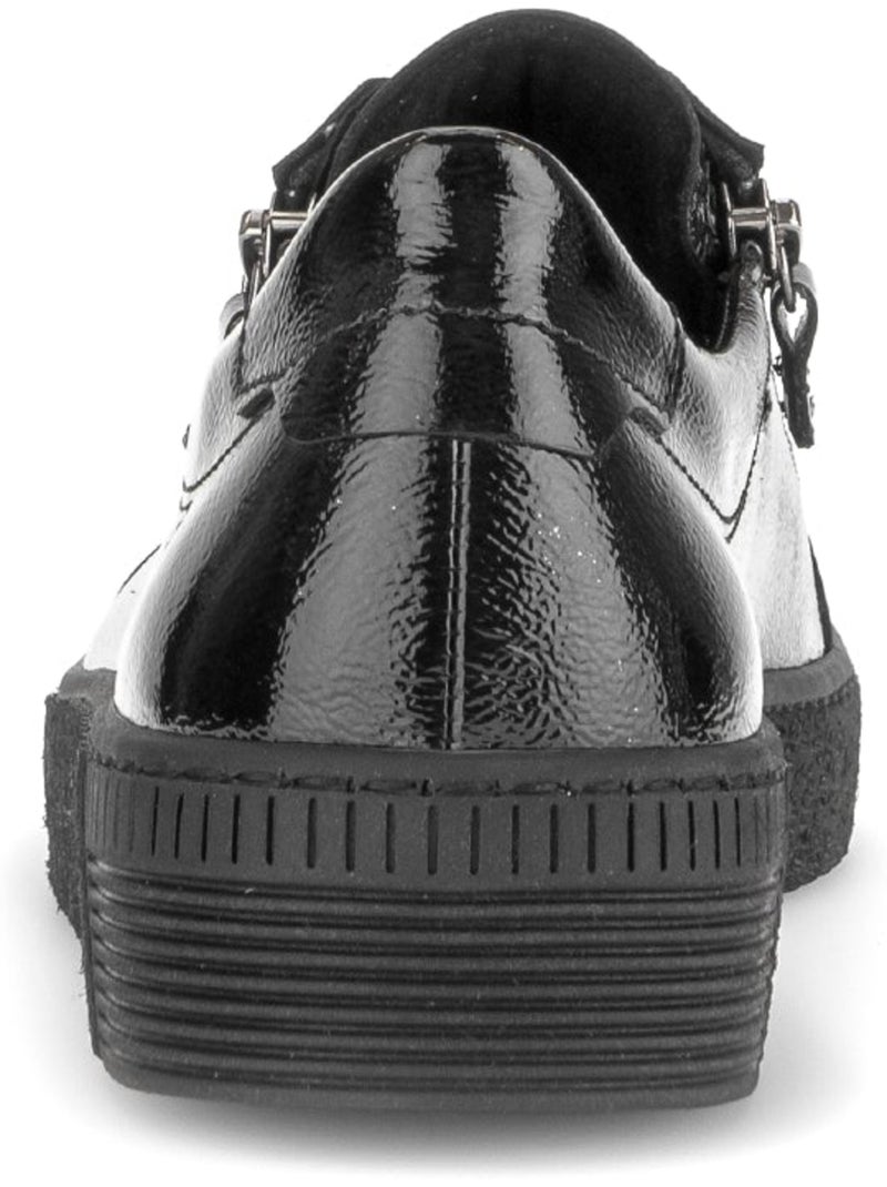 Baskets  en cuir verni Noir Noir - Kiabi