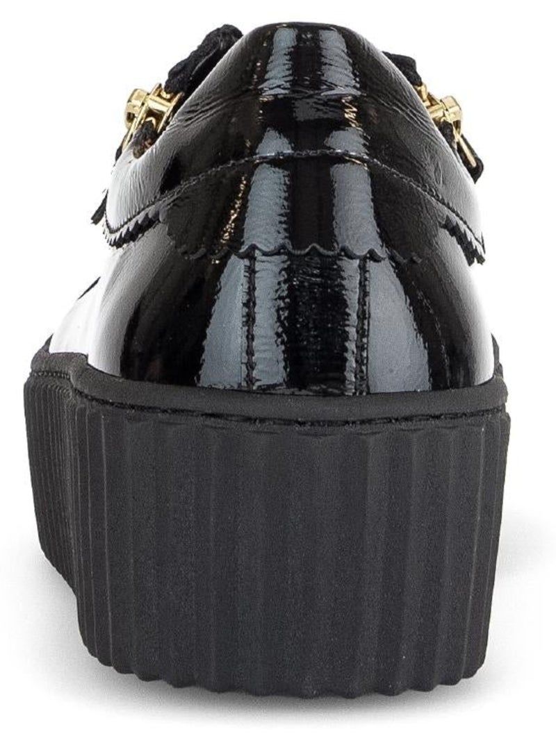 Baskets  en cuir vernis avec un bijou fantaisie abeille Noir Noir - Kiabi