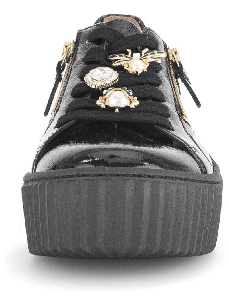 Baskets  en cuir vernis Gabor Noir Noir - Kiabi
