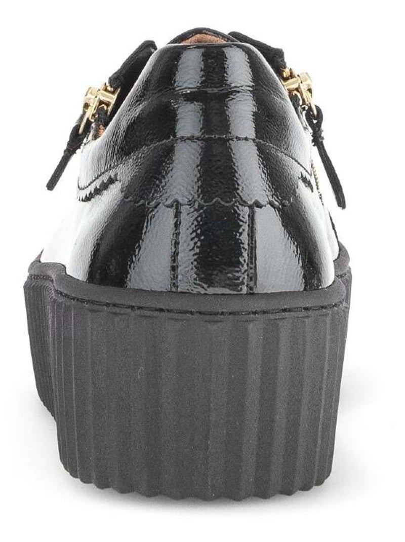 Baskets  en cuir vernis Gabor Noir Noir - Kiabi