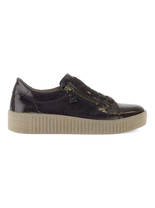 Baskets  en cuir vernis - Kiabi