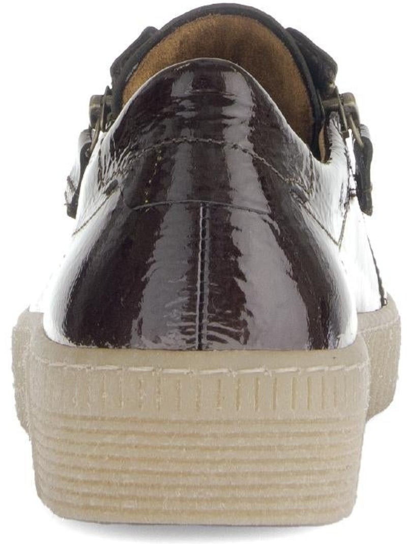 Baskets  en cuir vernis Marron - Kiabi