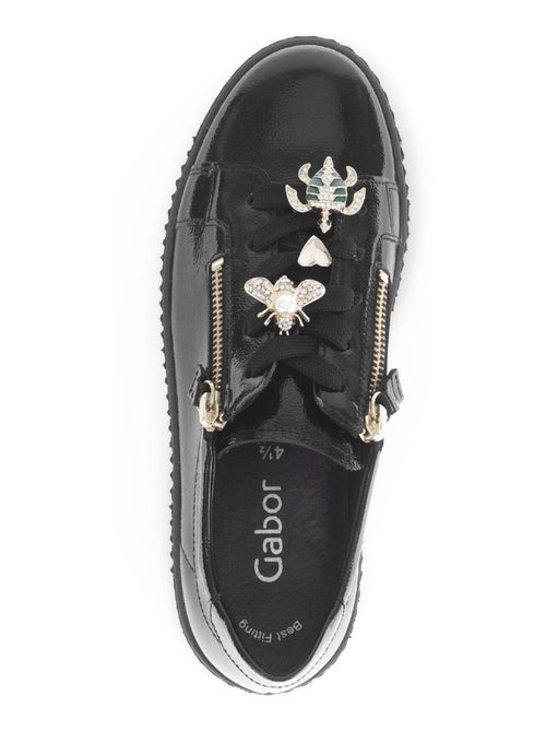 Baskets  en cuir vernis - Kiabi