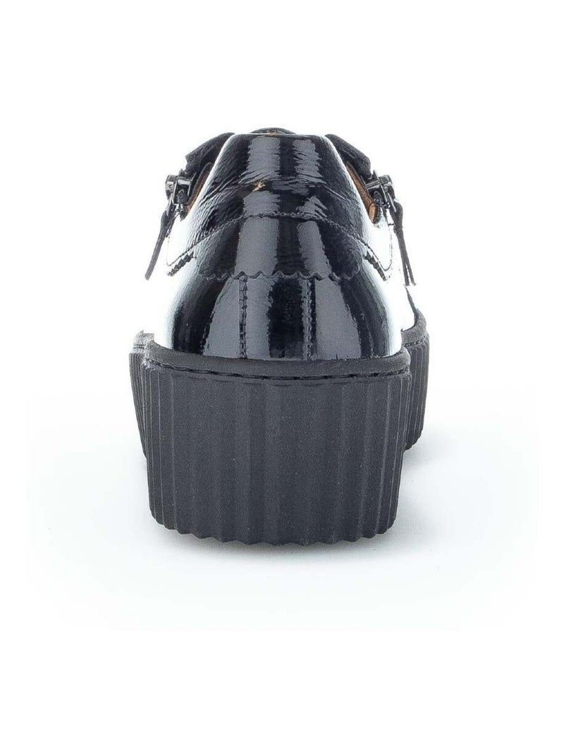 Baskets  en cuir vernis Noir - Kiabi