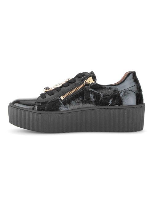 Baskets  en cuir vernis - Kiabi