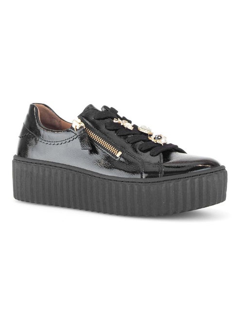 Baskets  en cuir vernis - Kiabi