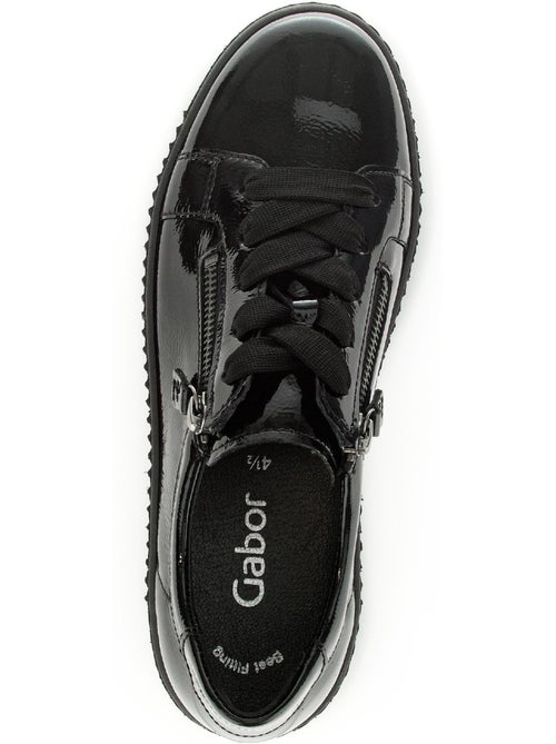 Baskets  en cuir vernis - Kiabi