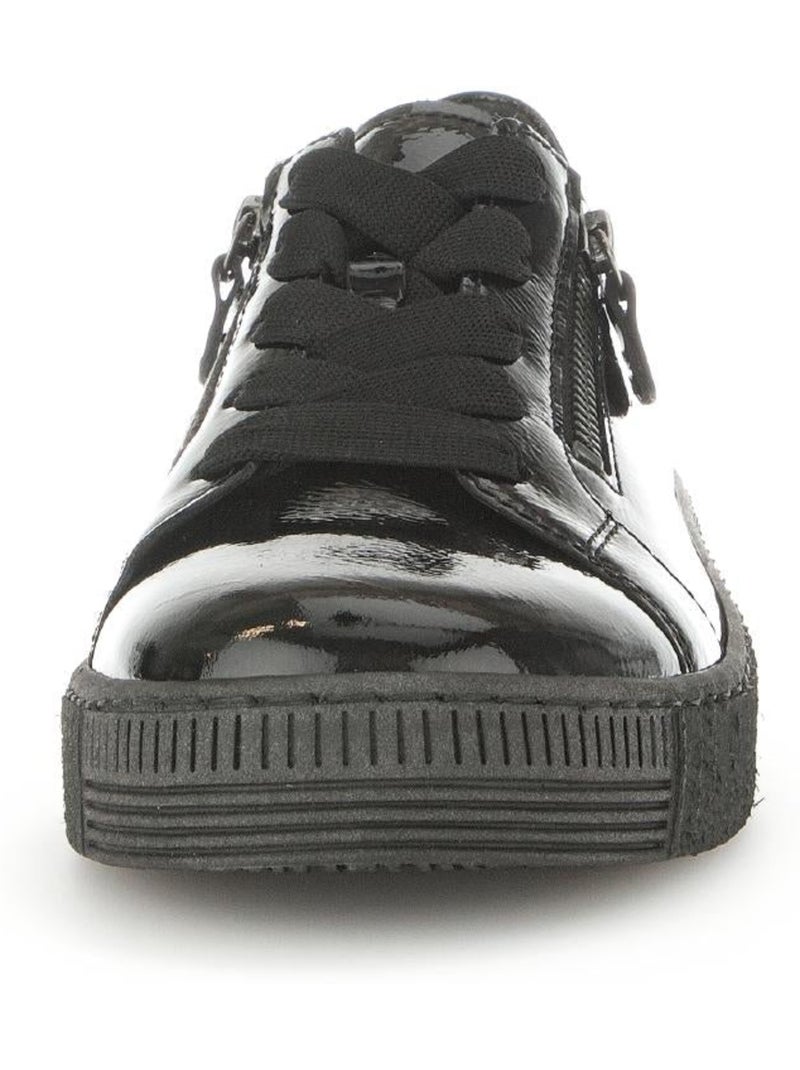 Baskets  en cuir vernis Noir Noir - Kiabi