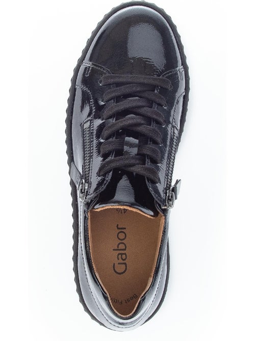 Baskets  en cuir vernis - Kiabi