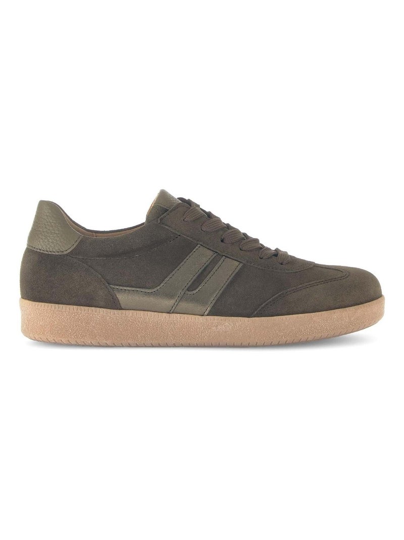 Baskets  en cuir Vert - Kiabi