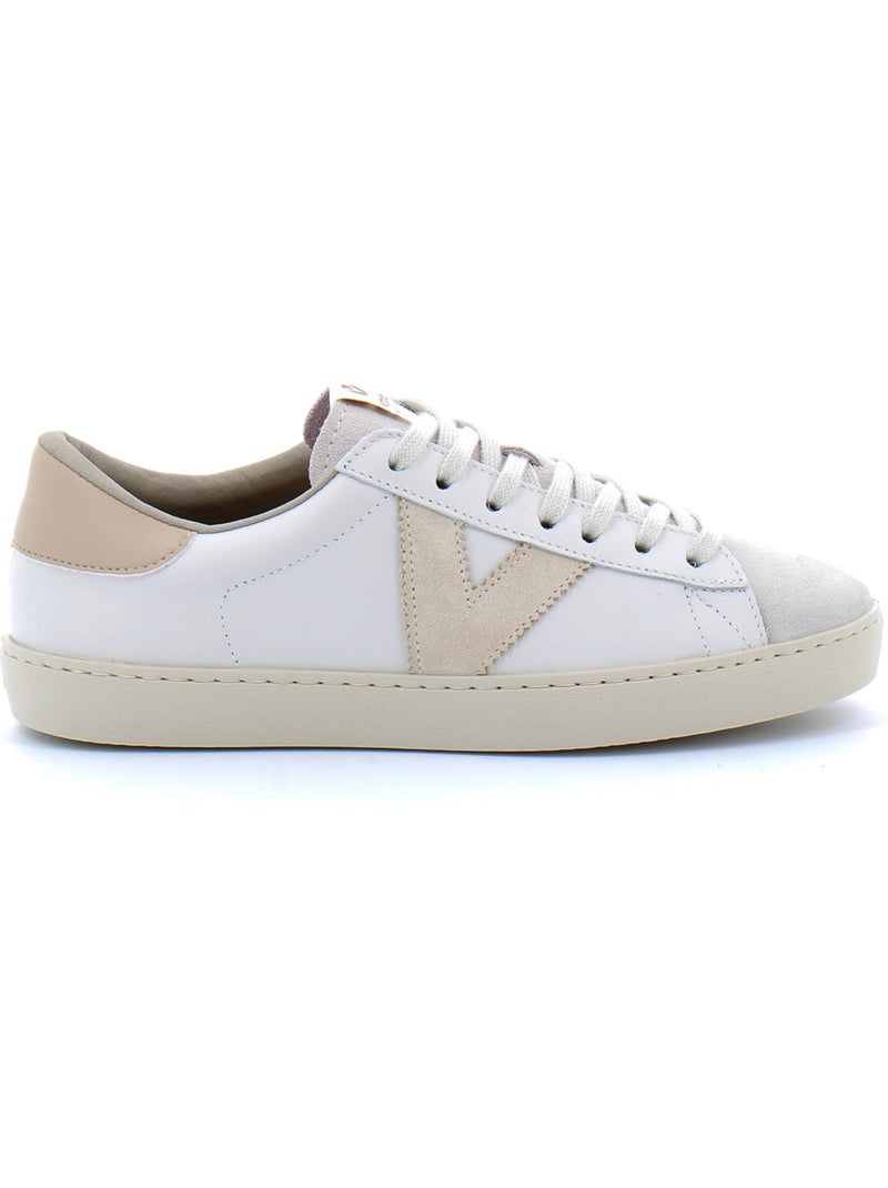 Baskets en Cuir Victoria. Blanc - Kiabi