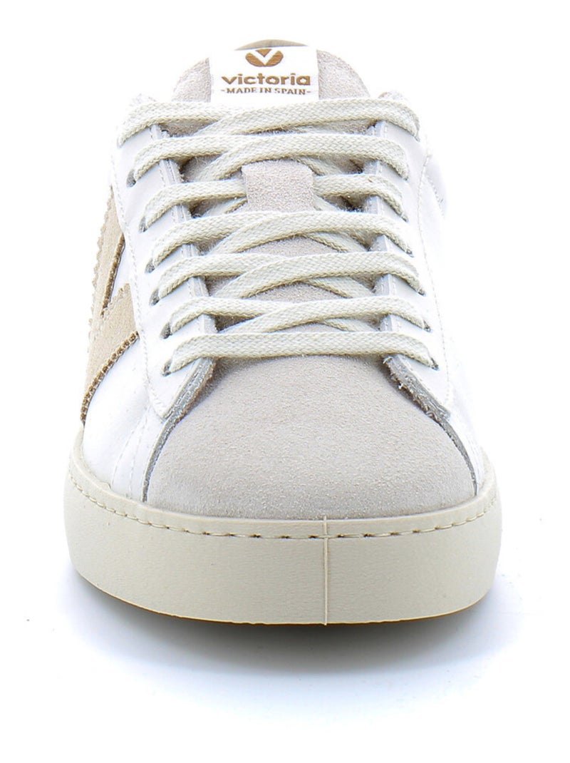 Baskets en Cuir Victoria. Blanc - Kiabi
