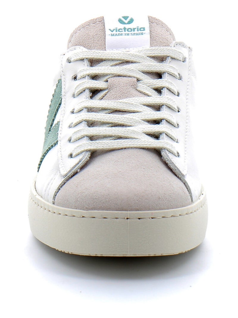 Baskets en Cuir Victoria. Vert - Kiabi