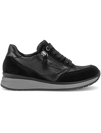 Baskets en cuirs combinés (adaptée hallux valgus)
