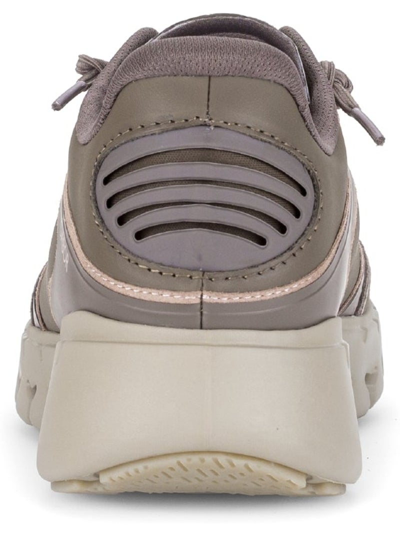 Baskets  en cuirs combinés Beige - Kiabi