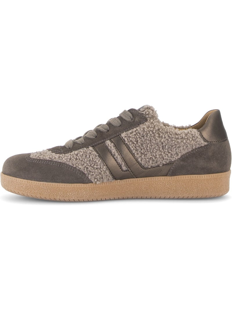 Baskets  en cuirs combinés Beige - Kiabi