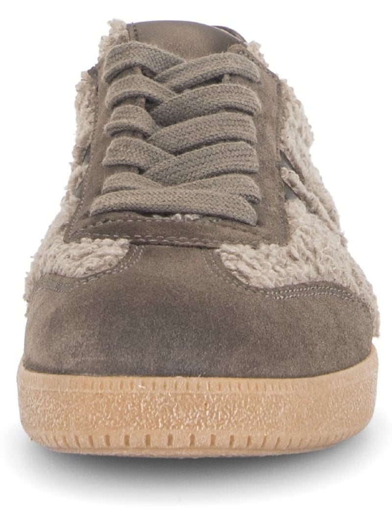 Baskets  en cuirs combinés Beige - Kiabi
