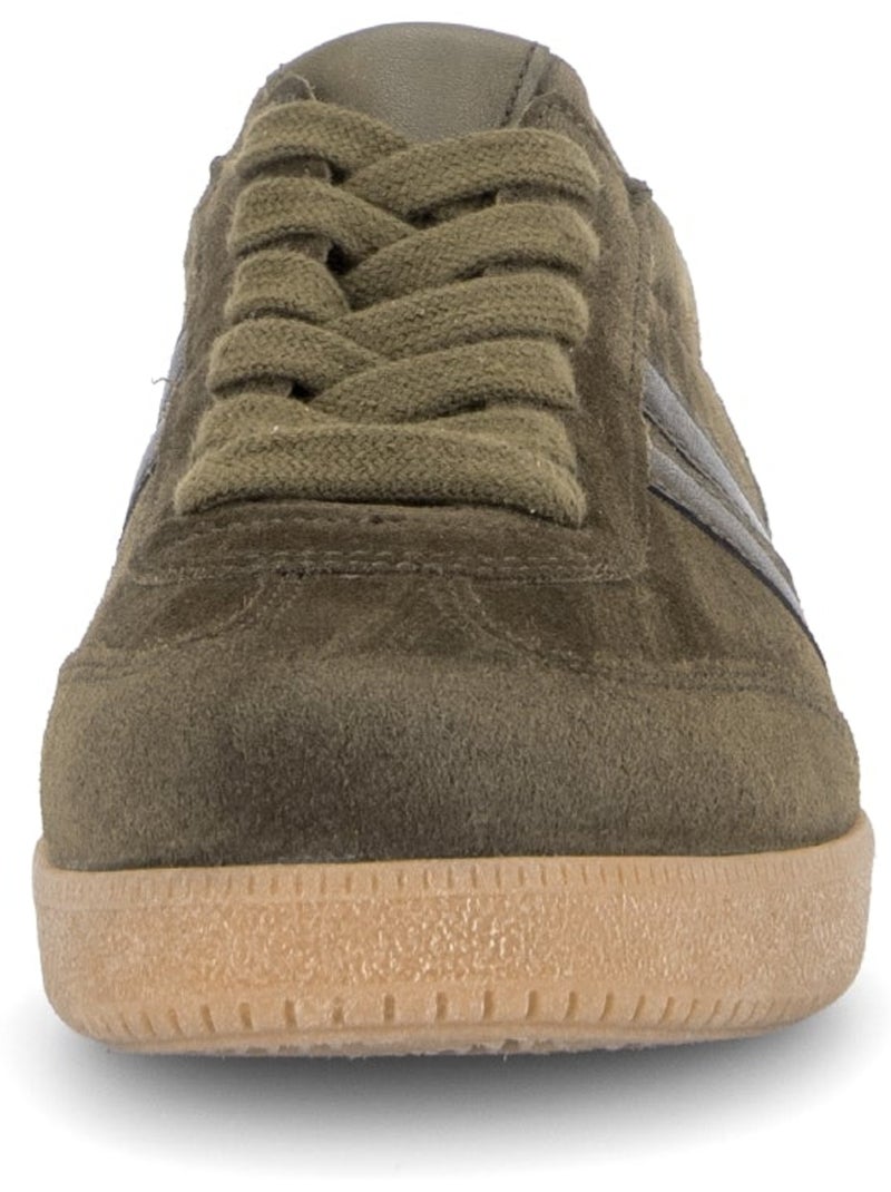 Baskets  en cuirs combinés Vert - Kiabi