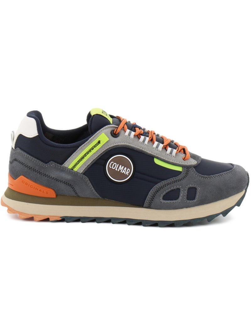 Baskets en cuir/suede colmar Bleu - Kiabi