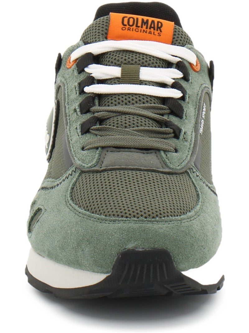 Baskets en cuir/suede colmar Kaki - Kiabi