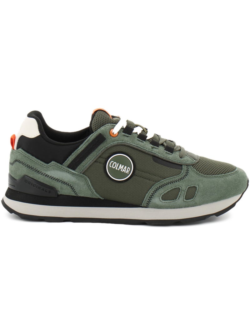 Baskets en cuir/suede colmar Kaki - Kiabi