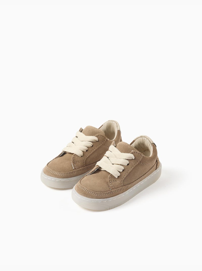 Baskets en daim à lacets Beige - Kiabi