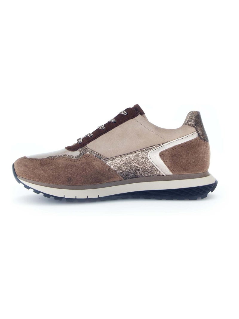 Baskets en daim et cuir Beige - Kiabi