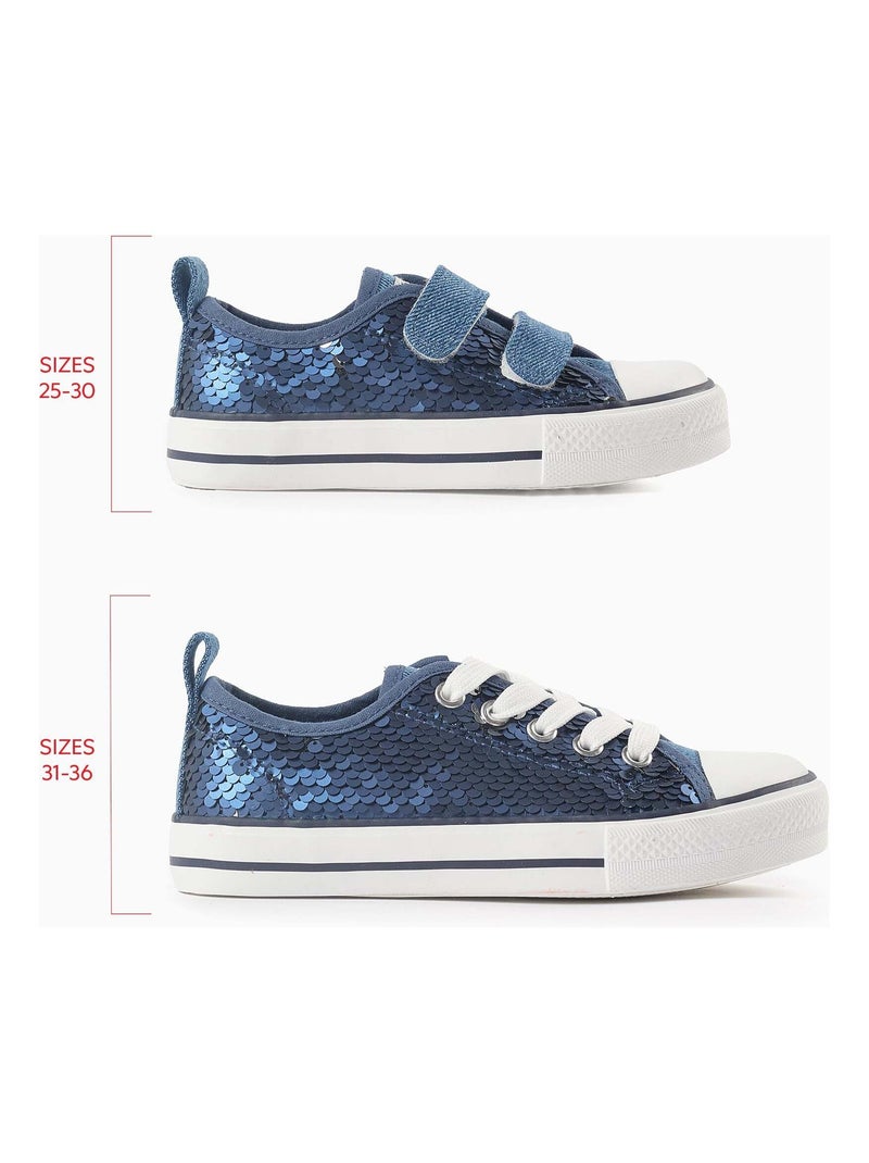 Baskets en Jean à Paillettes Bleu - Kiabi