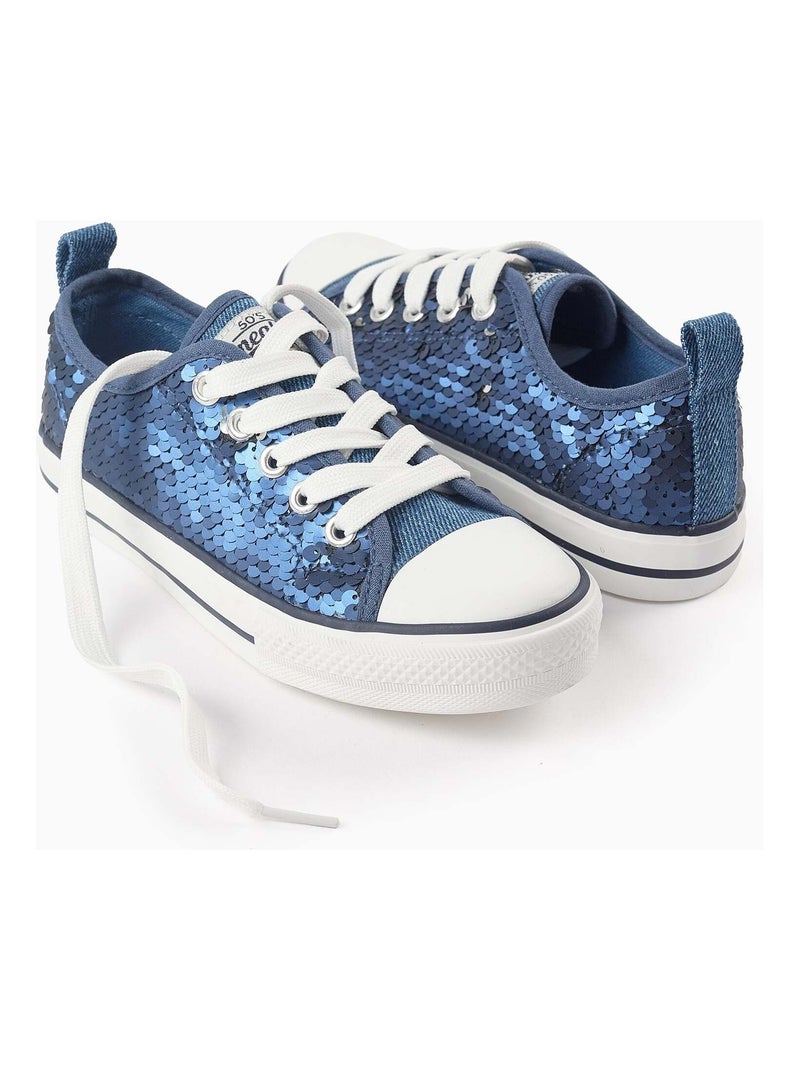 Baskets en Jean à Paillettes Bleu - Kiabi