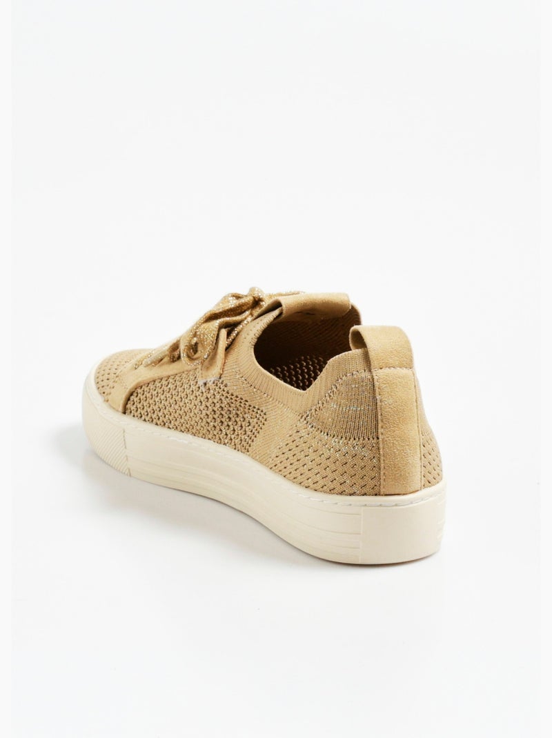 Baskets en maille ajourée avec lacets - AFIBEL Beige - Kiabi