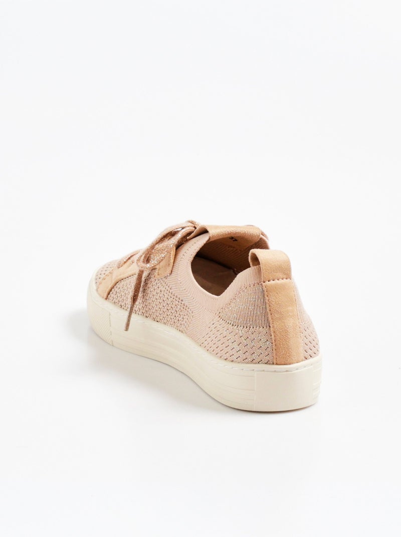 Baskets en maille ajourée avec lacets - AFIBEL Rose - Kiabi