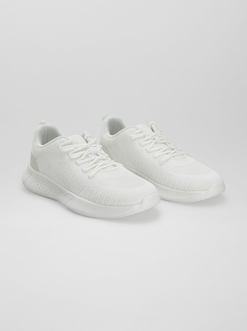 Baskets en mesh esprit running Blanc - Kiabi