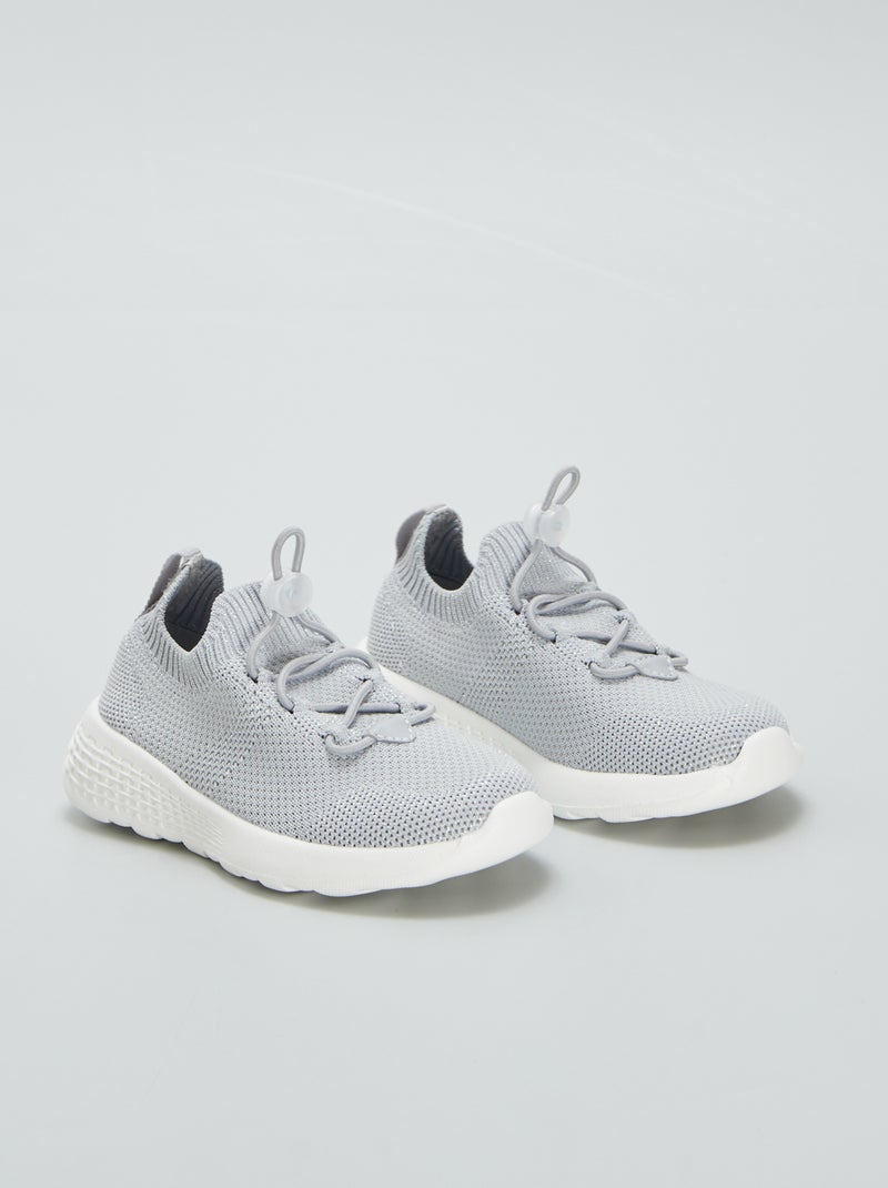 Baskets en mesh esprit running Gris - Kiabi