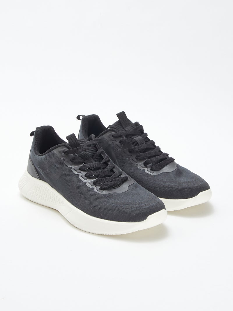 Baskets en mesh typer running à lacets Noir - Kiabi
