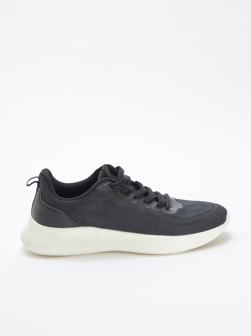 Baskets en mesh typer running à lacets Noir - Kiabi