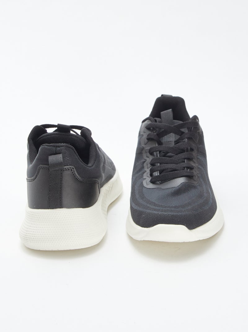 Baskets en mesh typer running à lacets Noir - Kiabi