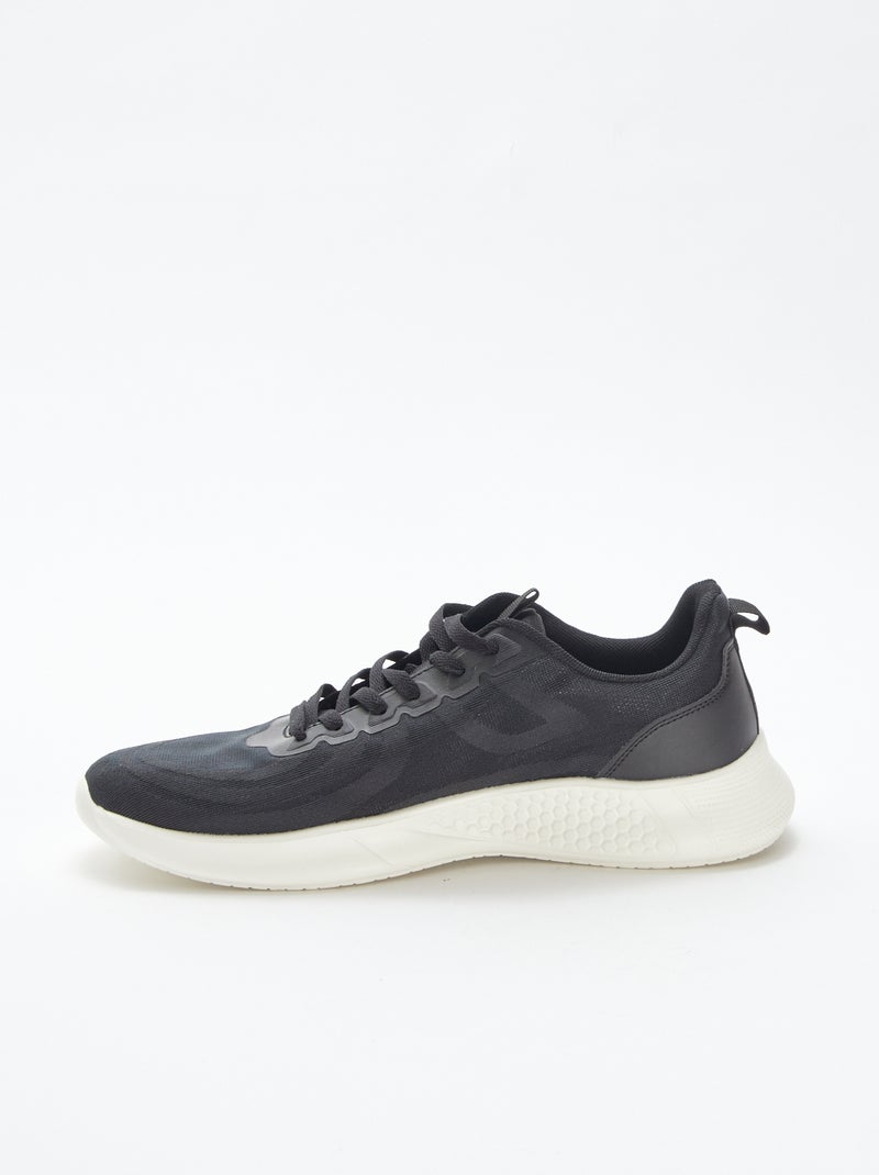 Baskets en mesh typer running à lacets Noir - Kiabi