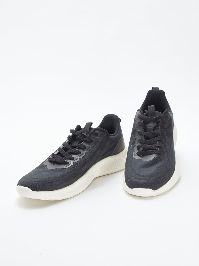 Baskets en mesh typer running à lacets Noir - Kiabi