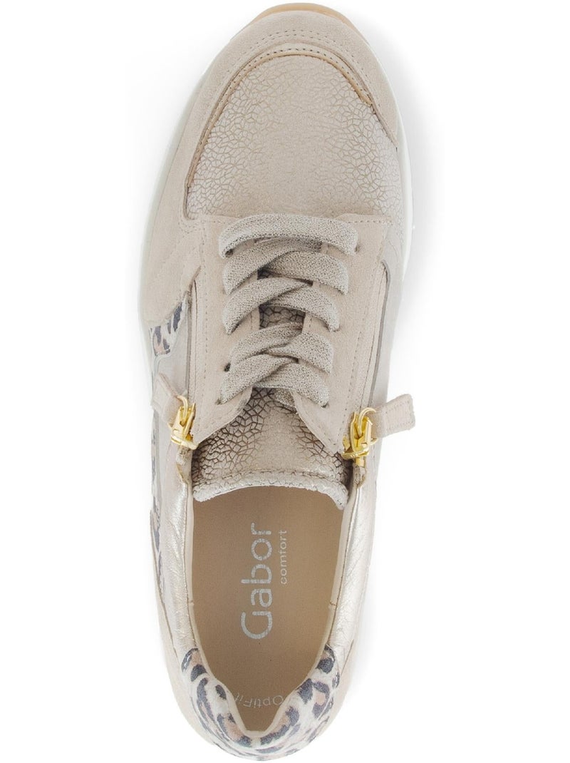 Baskets  en nubuck (adaptées Hallux Valgus) Beige - Kiabi