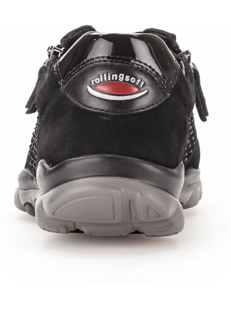 Baskets  en Nubuck avec strass Noir - Kiabi