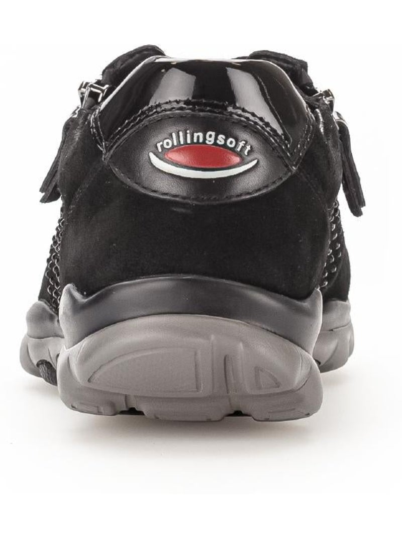 Baskets  en Nubuck avec strass Noir Noir - Kiabi