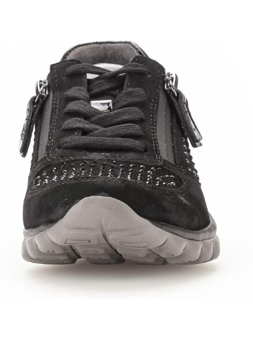 Baskets  en Nubuck avec strass - Kiabi