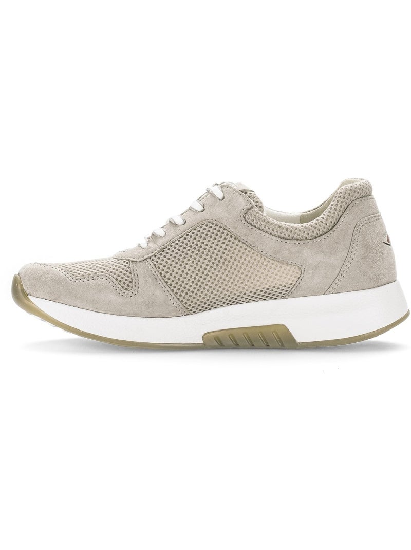 Baskets  en nubuck et textile Beige - Kiabi