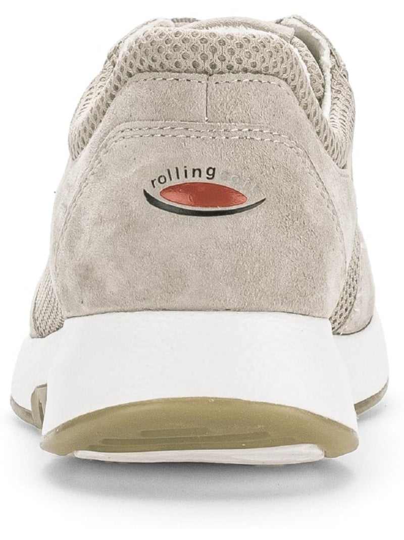 Baskets  en nubuck et textile Beige - Kiabi