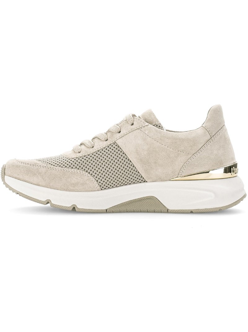 Baskets  en nubuck et textile Beige - Kiabi