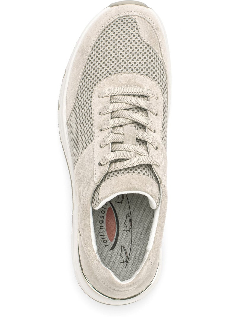 Baskets  en nubuck et textile Beige - Kiabi