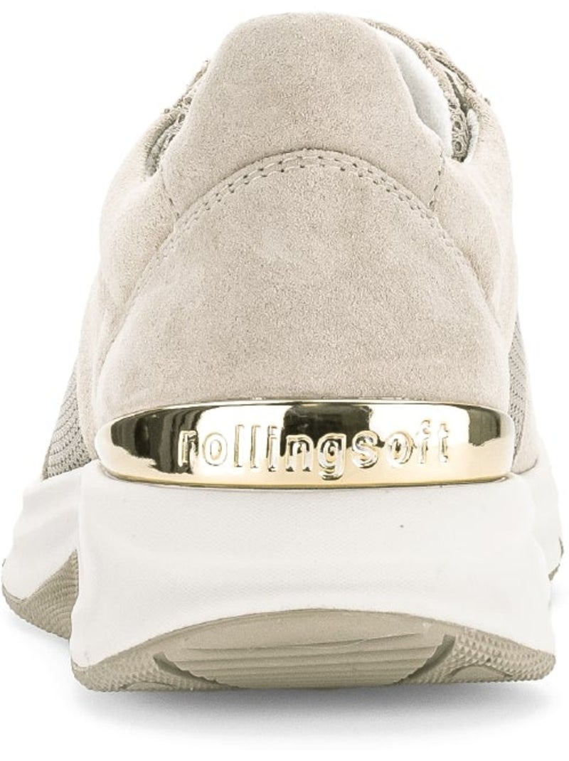 Baskets  en nubuck et textile Beige - Kiabi